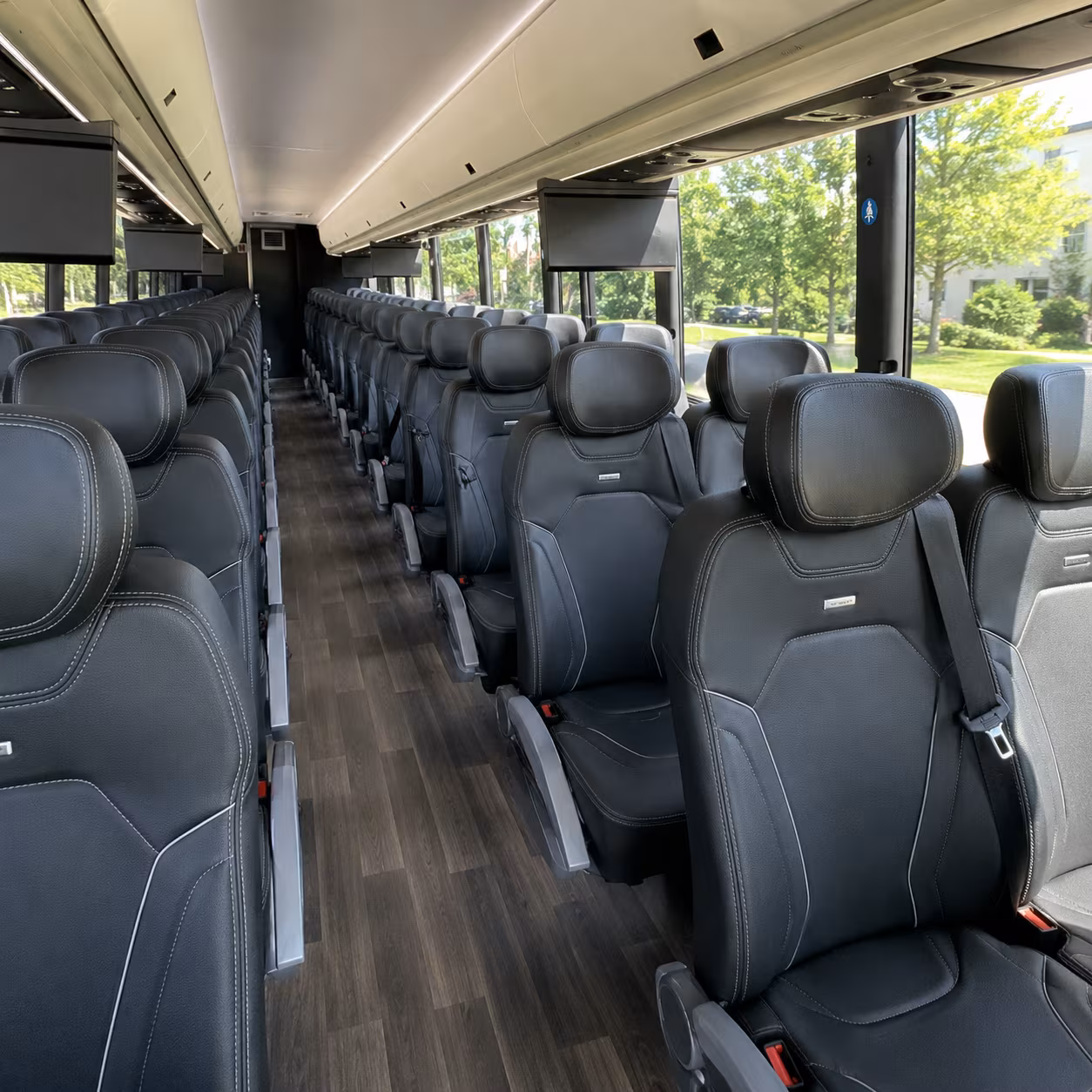 newark charter bus inside